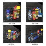 Car Storage Net Stretchable Mesh Pocket Net Magic Elastic Sticker Universal Rear Mesh Trunk Seat Bag Pocket Cage Auto Organizer 3