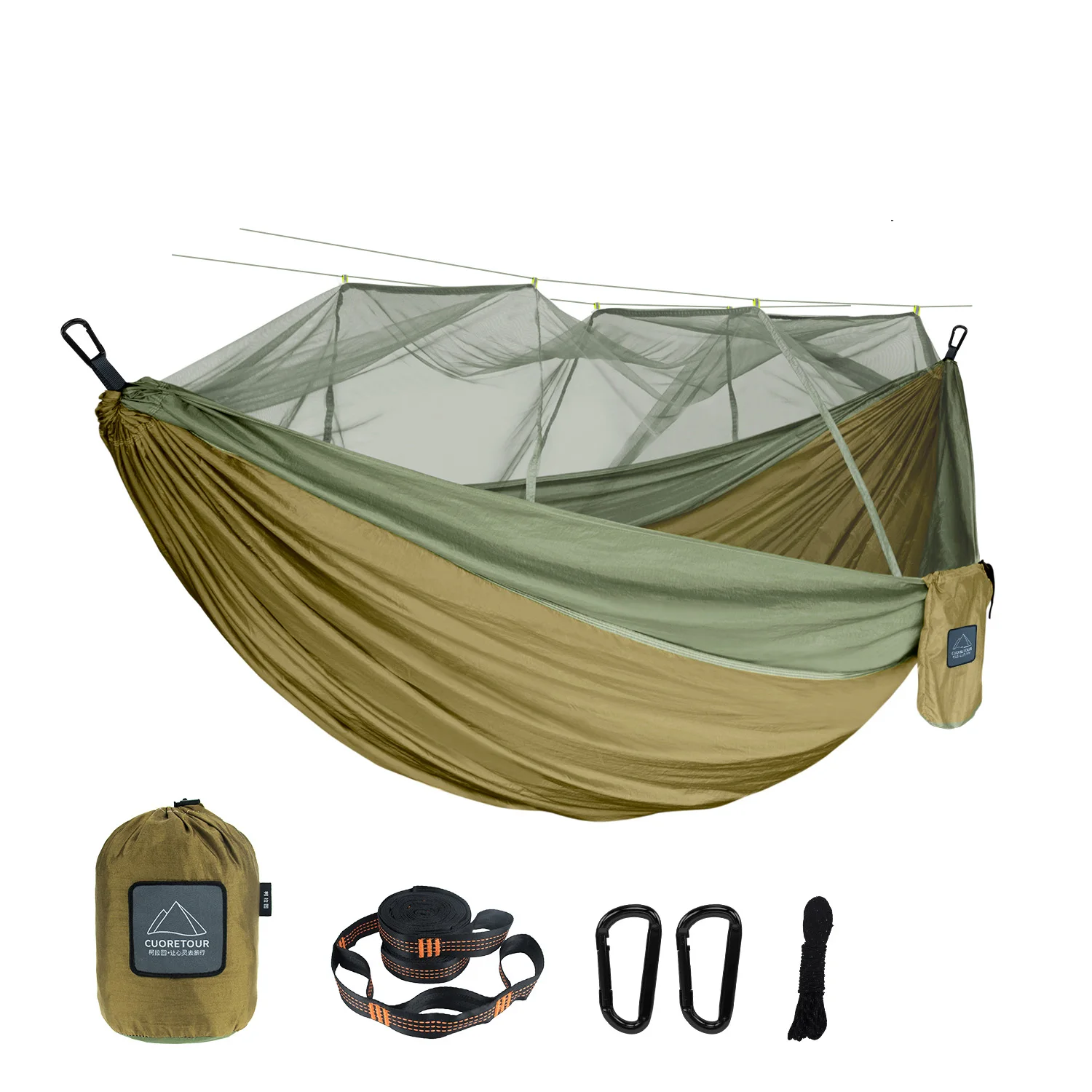 Single and Double Size Nylon Fabric Portable Travel Outdoor Camping Hanging Sleeping Hammock with Mosquito Net Single and Double Size Nylon Fabric Portable Travel Outdoor Camping Hanging Sleeping Hammock with Mosquito Net