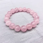 Wholesale Pink Rose Powder crystal Quartz Natural Stone Streche Bracelet Elastic Cord Pulserase Jewelry Beads Lovers woman Gift 3