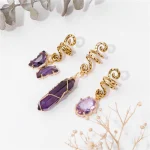 Green Crystal Aventurines Butterfly Hexagonal Prism Round Shape Hair Clip 3pcs/Set Headwear Women Healing Reiki Hair Accessories 3