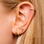 2/6PCS 316L Stainless Steel Minimalist Hoop Earrings Crystal Zirconia Small Cartilage Helix Tragus Piercing Jewelry for Women 3