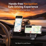 Multi-Scene Car Phone Holder - One-Click Lock, Retractable Arm, Strong Suction, 360° Rotation, Ideal for Navigation & Office Use