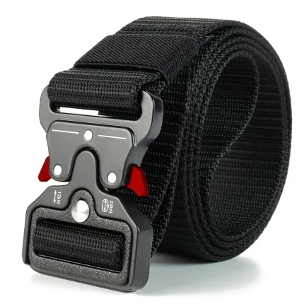 Men's Tactical Belt Heavy-Duty Nylon Belt With Quick-Release Buckle | Adjustable Work Belt For Outdoor Training
