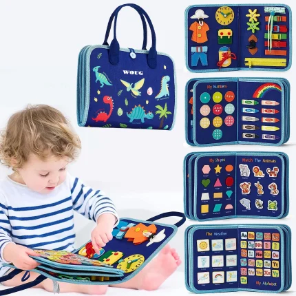 Montessori Toys Busy Board Toddler Sensory Activity Developing Board for Motor Skills， Educational Travel Activity Toys