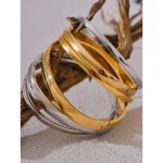 Yhpup 60mm Waterproof 316L Stainless Steel Round Smooth Bracelet Bangle Women Minimalist 18k Gold Color Texture Charm Jewelry 5