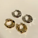 Mariasz Minimalist New Hot Sell Trendy Plated Gold Color Circle Earrings for Women Ear Hoop Earring Classic Jewelry 4