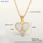 MHS.SUN Stainless Steel Heart Initial Necklace for Women Girls Gold Plated A-Z 26 Letter Pendant Choker Jewelry Birthday Gifts 4
