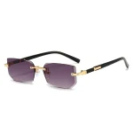 Rimless Sunglasses Rectangle Fashion Popular Women Men Shades Small Square Sun Glasses For Female Male Summer Traveling Oculos 6