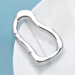 Wuli&baby Stainless Steel Big Circle Brooches Pins For Women Men 2-color All-match Geometric Brooch Gifts 6