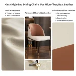 Dining Chairs Set of 2, Faux Leather Dining Chairs Upholstered Padded Modern Dining Room Chairs Back Wood Kitchen Make Up Chairs 6