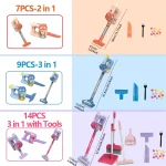 Kids Vacuum Cleaner Toy Realistic Pretend Play Cleaning Set Educational Housekeeping Gift for Toddlers Boys Girls 14/9/7PCS 6