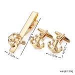 High quality men's French shirt cufflinks tie clips classic Luxury ship anchor button clips business suit accessories jewelry 6