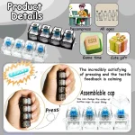 1PC Light Up Keyboard Keychain Stress Relief Clickable LED Button Toy for People with Anxiety Office Desk Accessory 4