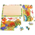 30 Pieces Wooden Jigsaw Puzzle Kids Cartoon Animal Vehicle Puzzles Games Baby Early Learning Educational Toys for Children 3