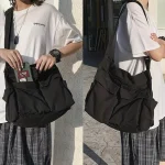 Women's School Messenger Bags For Women Shoulder Ladies Designer Handbag Solid Large Capacity Casual Canvas Shoulder Female Bags 5
