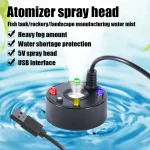 1PC 5V USB Mist Maker Fogger Nebulizer Water Fountain Fish Tank Pond Atomizer Head With 4 LED Colorful Lights 3