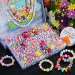 Girls DIY Bead Set Jewelry Making Kit for Kids Girl Pearl Beads for Bracelets Rings Necklaces Creativity Kits Art Craft