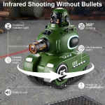 Remote Control Battle Tanks RC Tank with Infrared System Shoots HP Station Military Army Toys for 6-12 Year Old Boys Girls 2 Pa 4