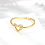 Heart Shaped Open Cuff Ring For Women – Minimalist Adjustable Ring For Everyday & Gift Giving 5