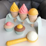Children Beach toys play sand wheat straw material ice cream toys digging sand tools environmental Nordic wind outdoor 4