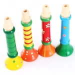 Wooden Trumpet Children Toy Horn Whistle Musical Instrument for Kids Early Educational Montessori Toys Sound Training Games 4