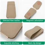 Universal Car Auto Sun Visor Eyeglass Hanger Clip Leather Glasses Holder Magnetic Multi-Function Automobile Accessories Storage 6