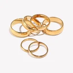 E.B.belle Tarnish Free 2mm 4mm 6mm Stainless Steel 18K Gold Plated Silver Color Knuckle Ring For Lady Minimalist Rings For Women 3