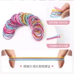 100Pcs/Set Girls Elastic Hair Bands Girls Hair Accessories 2.5cm Colorful Rubber Band Children Ponytail Holder Kids Hair Ties 6