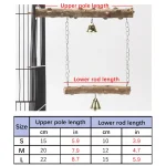 Pepper Wood Parrot Stand Pole Double Layer Toy for Bird Tiger Skin Claw Grinding Beak Grinding Stand Pole Bird Cage Accessories 6