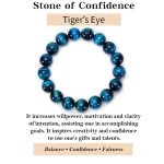 1Pc 6/8/10mm Minimalist Blue Tiger Eye Stone Beaded Bracelet Natural Stone Round Beads Bracelet For Daily Decoration 5