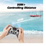 RC Battery Boat Ship 2.4Ghz High-Speed Remote Control Racing Ship Water Speed Boat Child Model Kids Boys Outdoor Pool Toys Gifts 2