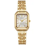 2025 Fashion Women's Quartz Watch Simple Square Silver Gold Gold Plated Women's Watch Corporate Alloy Folding Clock Holiday Gift 3