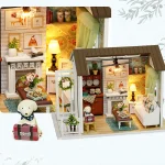 DIY Miniature Doll House Building Assembly House Toy Bedroom Decorations With Furniture Wooden Craft Toy Birthday Gift Dollhouse 4