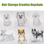 Clear Pet Hair Keychain Cute Dog Fur Keepsake Holder Creative Transparent Pet Hair Memorial Collection Pendant For Dog/Cat 6