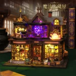 2014 DIY Doll House Wooden Miniature Building Kits  Dollhouse Furniture Accessories Toys for Children Birthday Creative Gifts 5