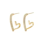 925 Silver Needle Korean Fashion Crystal Heart Earrings For Women Jewelry 2026 Trending New Luxury Women's Hoop Earrings Brincos 6