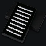 8pcs Tie Clips Metal Diamond With Box For Men Wedding Mens Necktie Clips Set Chrome Stainless Steel Jewelry Gentleman Ties Pin 3