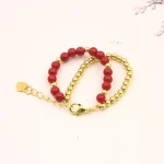 Lovely Fashion Natural Stone Bead Bracelet Baby Girls Lobster Clasp Accessories Girls Yoga Christmas Wedding Gift Jewelry Charm 6