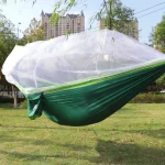 Single and Double Size Nylon Fabric Portable Travel Outdoor Camping Hanging Sleeping  Hammock with Mosquito Net 6