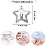 Silver Star Hair Clips Set for Girls -  Metal Snap Barrettes with Shiny Jewel Hair Grips Fashionable Hair Accessories 4