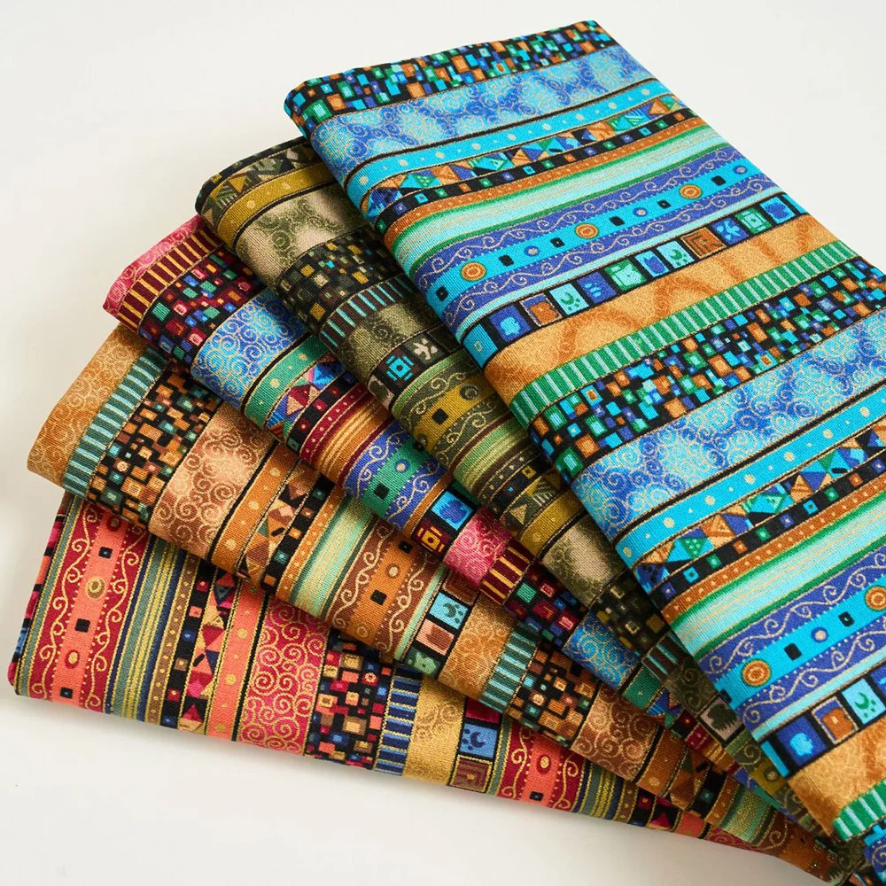 Stripe Pattern Cotton Linen Upholstery Fabric for Sofa Cover Dress Making Decorative Pillowcase Bohemian Household Quilt Textile Stripe Pattern Cotton Linen Upholstery Fabric for Sofa Cover Dress Making Decorative Pillowcase Bohemian Household Quilt Textile