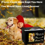 Solid Wood Pet Urn for Ashes, Memorial Keepsake Box with Photo Frame for Dogs & Cats, Rainbow Bridge Cremation Gift 2