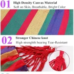 1-2 Person Cotton Rainbow Hanging Bed Capacity Stripe Hammock Swing Portable 260*80cm for Outdoor Indoor with Carry Bag 6