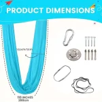 1.5*2.8m Elastic Swing Hammock Indoor and Outdoor (Including Fixing Hardware) Elastic Swing Hanging Adjustable Aerial Yoga Adult Healing Hammock Swing Set, Elastic Fabric Hammock. Embrace the Swing, Hang the Swing Hammock, Perfect for Yoga, Camping, and Picnics. 4