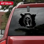 Car Sticker Window Sticker Ghost Face Skeleton Vinyl Wrap Film 3D Clear Glass Sticker Festive Car Decoration Personality 2