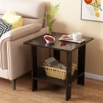 Simple Bedside Table Wooden Double Layers Solid Wood Nightstands Night Table For Table Sofa Side Table Home Furniture