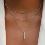 Vintage Bohemian Multilayer Minimalist Necklace for Women Stick Pendant Link Chain Necklace Collarbone Collares Fashion Jewelry 3