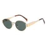 Small Metal Frame Oval Sunglasses For Women  Brand Designer Fashion Luxury Shades UV400 Eyewear Men Vintage Sunglasses 2180 5