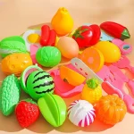 25 PCs Set DIY Fruit Cutting Music Toy Simulation Vegetable Fruit and Vegetable Children's Toy Girl Boy Kitchen Food Set 4