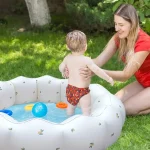Garden Round Inflatable Baby Swimming Pool Portable Little Pump Pool Kiddie Paddling Pool Indoor Outdoor Water Games Play Center 6